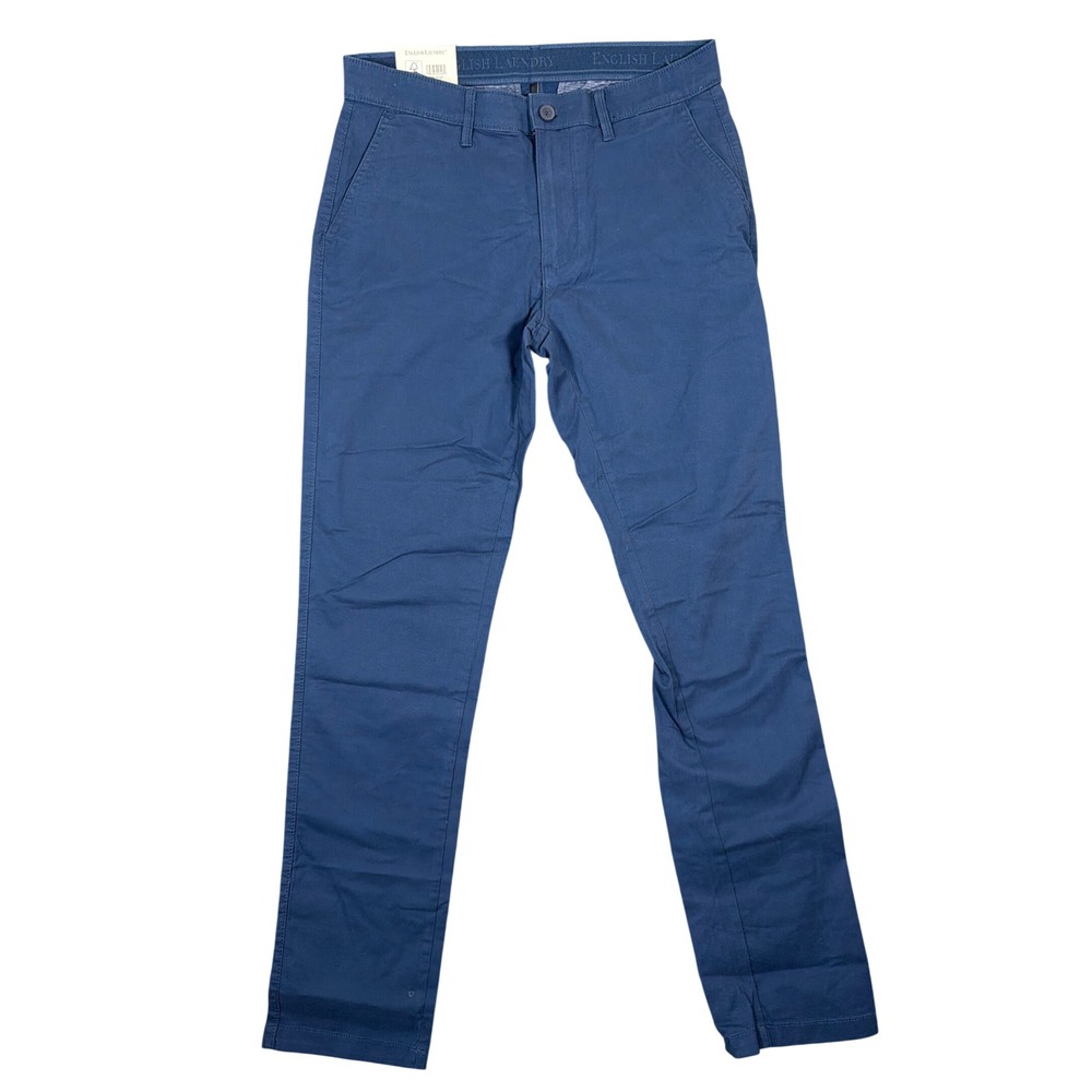 English Laundry Mens Straight Fit Blue Stretch Chino Pants 30x34 1671229
